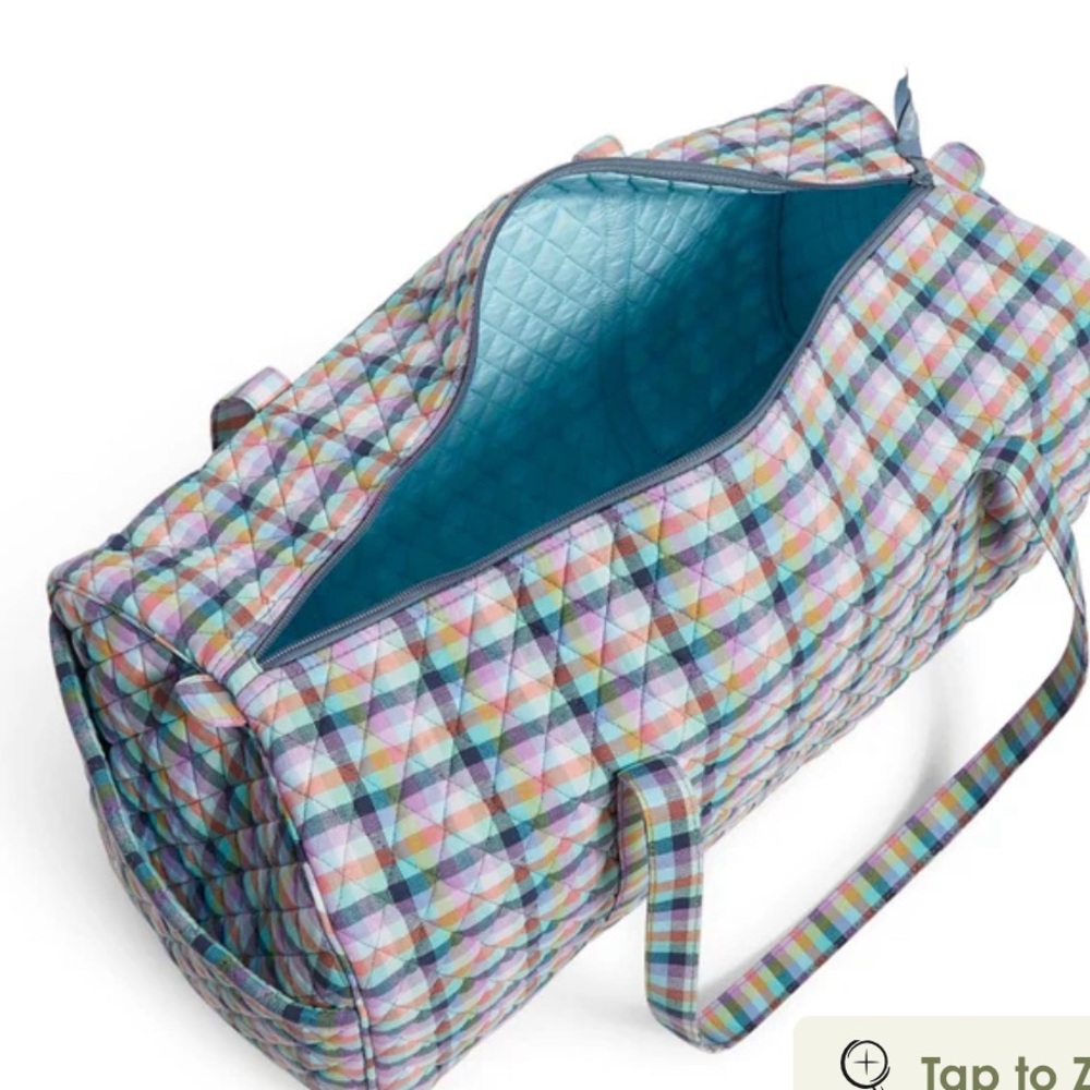 VB Large Travel Duffle Gingham Plaid NWT - Picture 4 of 6